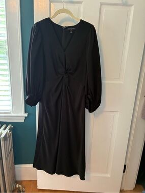 Banana Republic Twist-Front Satin Midi Dress